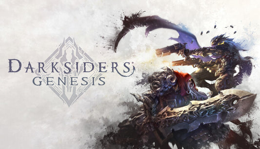 Official cover art for Darksiders Genesis featuring protagonists War and Strife in an action pose.