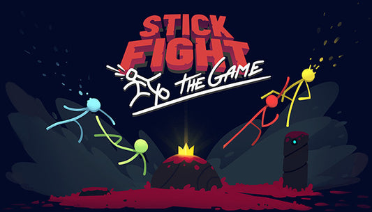 Official cover art for Stick Fight: The Game featuring colorful stick figures engaged in physics-based combat.