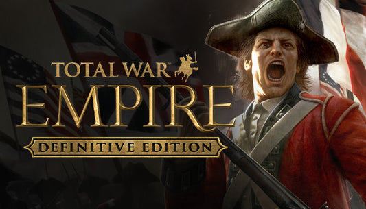 Official cover art for the strategy game Total War: EMPIRE - Definitive Edition showing a 18th-century naval battle.
