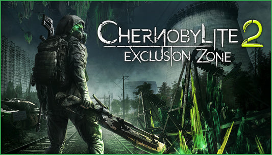 Official cover art for the action RPG Chernobylite 2: Exclusion Zone showing a character in a post-apocalyptic setting.
