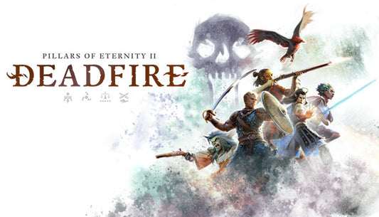 Official cover art for the RPG Pillars of Eternity II: Deadfire featuring a nautical and fantasy theme.