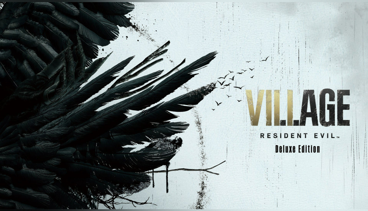 Resident Evil Village Deluxe Edition PC Steam Key game cover art featuring survival horror gameplay elements from Capcom.