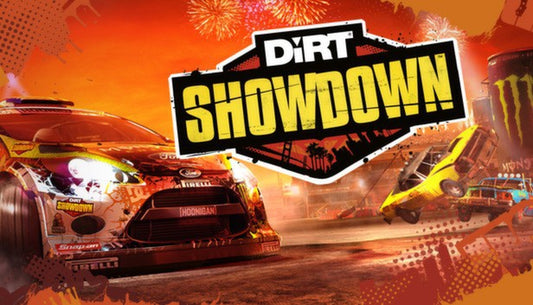 Official promotional cover art for the action-packed arcade racing game DiRT Showdown developed by Codemasters.