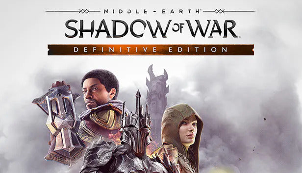 Official cover art for the action RPG Middle-earth: Shadow of War Definitive Edition featuring Talion and Celebrimbor.