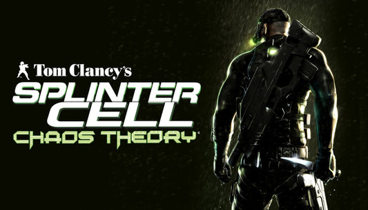 Official cover art for the stealth action game Tom Clancy's Splinter Cell Chaos Theory featuring Sam Fisher.