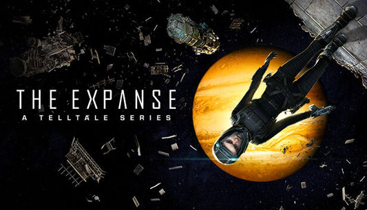 Official cover art for The Expanse: A Telltale Series featuring a female protagonist in a sci-fi space setting.