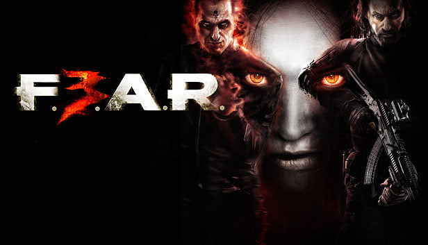 Official cover art for the horror shooter game F.E.A.R. 3 featuring a dark, atmospheric design.