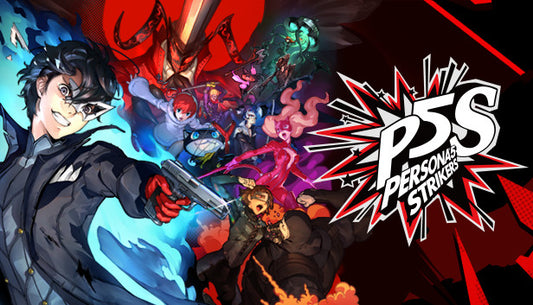 Official cover art for Persona 5 Strikers featuring the Phantom Thieves in an action-packed, colorful anime style.