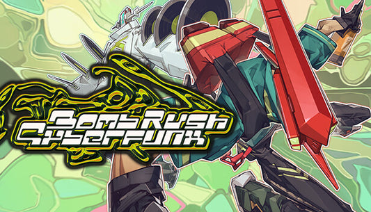 Vibrant cel-shaded characters performing parkour and skating in the urban environment of Bomb Rush Cyberfunk.