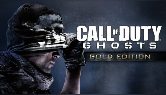 Official cover art for Call of Duty: Ghosts featuring a masked soldier in a dark, cinematic military setting.