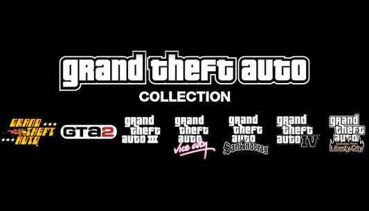 Official cover art for Grand Theft Auto Complete Collection on PC Steam, featuring the iconic GTA franchise logo graphics.