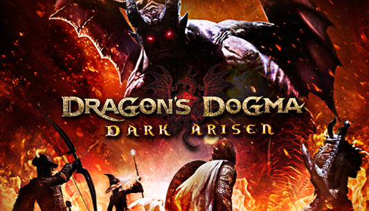 Official cover art for the action RPG Dragon's Dogma: Dark Arisen featuring a mystical fantasy landscape.