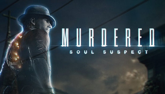 Official cover art for the supernatural detective game Murdered: Soul Suspect featuring the protagonist's ghostly silhouette.