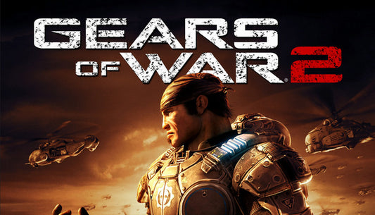 Official game cover art for Gears of War 2 on XBOX 360, featuring a dark, action-packed military sci-fi setting.