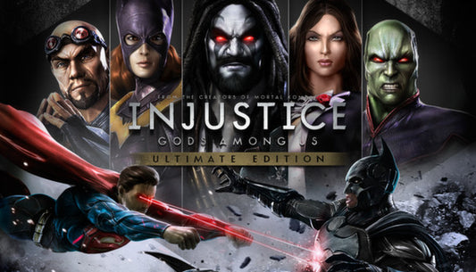Official cover art for Injustice: Gods Among Us Ultimate Edition featuring Batman and other DC characters.