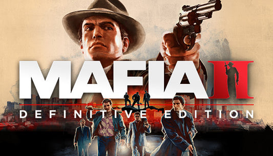 Official cover art for Mafia II: Definitive Edition featuring a man in a suit holding a submachine gun.