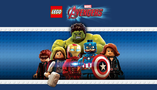 Official cover art for the action-adventure game LEGO MARVEL's Avengers featuring various Marvel characters in LEGO form.