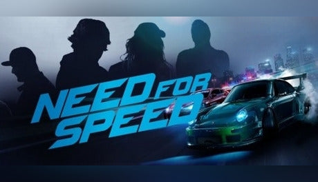 Official cover art for the racing game Need for Speed featuring a stylized sports car on a dark city street.
