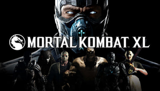 Official cover art for Mortal Kombat XL featuring Scorpion and Sub-Zero in a cinematic martial arts pose.