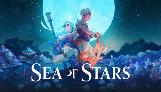 Official cover art for Sea of Stars featuring the two main protagonists using solar and lunar magic.