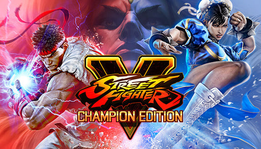 Official cover art for Street Fighter V - Champion Edition featuring Ryu and Gill in a face-off.