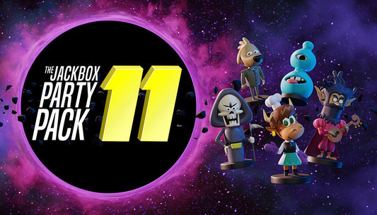Official cover art for The Jackbox Party Pack 11 with the logo and colorful, quirky characters on a dark purple background.