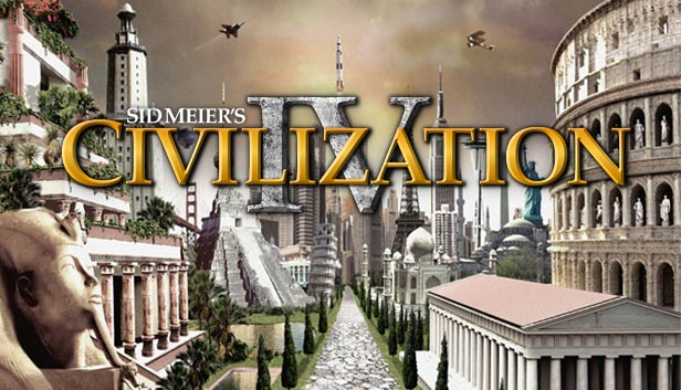 Official key art for Sid Meier's Civilization IV, a classic 4X strategy game by 2K and Firaxis Games available on Steam PC.