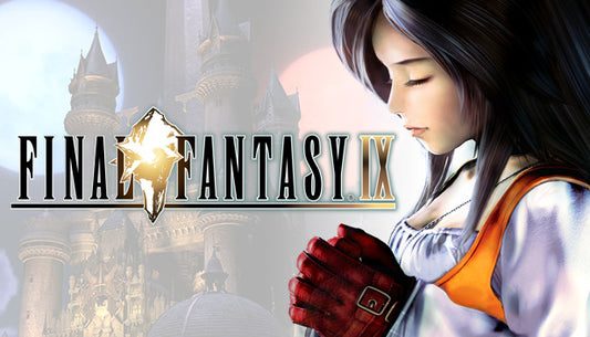 Official cover art for the JRPG Final Fantasy IX featuring stylized characters and a medieval fantasy landscape.