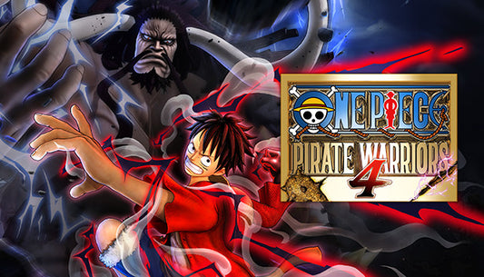 Official cover art for ONE PIECE: PIRATE WARRIORS 4 featuring Luffy and other characters in a dynamic action pose.