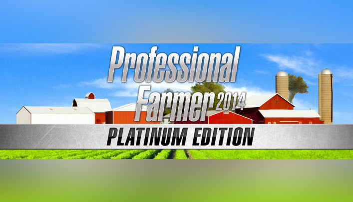 Official cover art for Professional Farmer 2014 Platinum Edition, a PC Steam farming simulation video game.