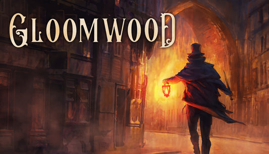Official cover art for the stealth immersive sim Gloomwood featuring a stylized retro aesthetic and dark atmosphere.
