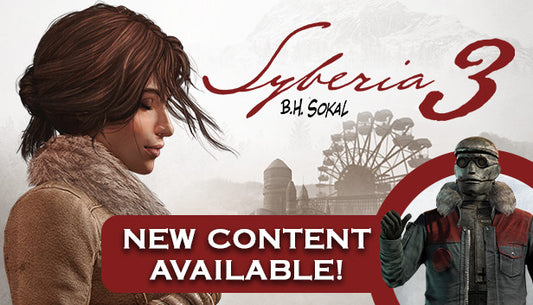 Official cover art for the adventure game Syberia 3 featuring protagonist Kate Walker in a snowy, steampunk setting.