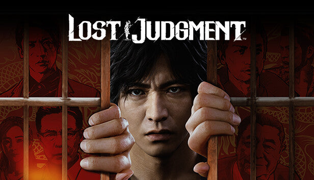 Official cover art for the action-adventure game Lost Judgment featuring the protagonist in a cinematic pose.