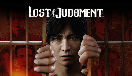 Official cover art for the action-adventure game Lost Judgment featuring the protagonist in a cinematic pose.