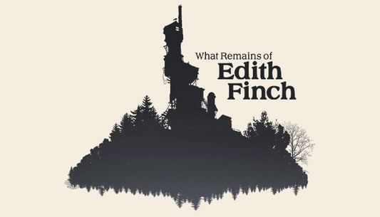Official cover art for the narrative adventure game What Remains of Edith Finch featuring a stylized house on a high cliff.