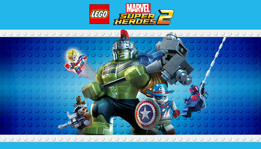 LEGO Marvel Super Heroes 2 cover art featuring various Marvel characters in a dynamic action pose.