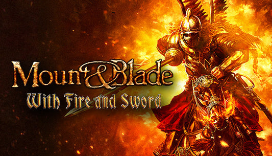 Official cover art for the action strategy game Mount and Blade: With Fire and Sword featuring a mounted soldier.