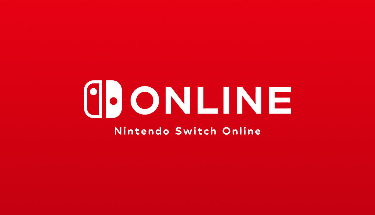 Official cover art featuring the white Nintendo Switch Online logo and text centered on a solid, vibrant red background.