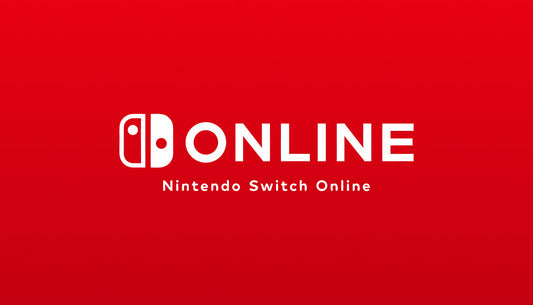 Official cover art featuring the white Nintendo Switch Online logo and text centered on a solid, vibrant red background.